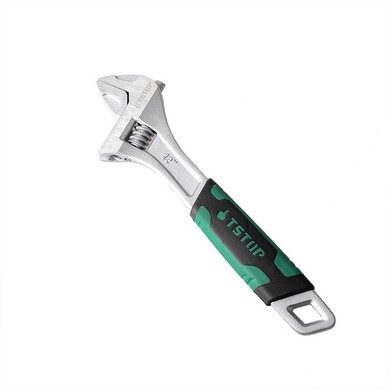 Professional Offset Adjustable Wrench with Rubber Handle