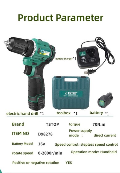 Tesla Electric Hand Drill Electric Screwdriver Lithium Electric Drill Professional Rechargeable Small Hand Drill Hand Gun Drill Turn Multifunctional Household